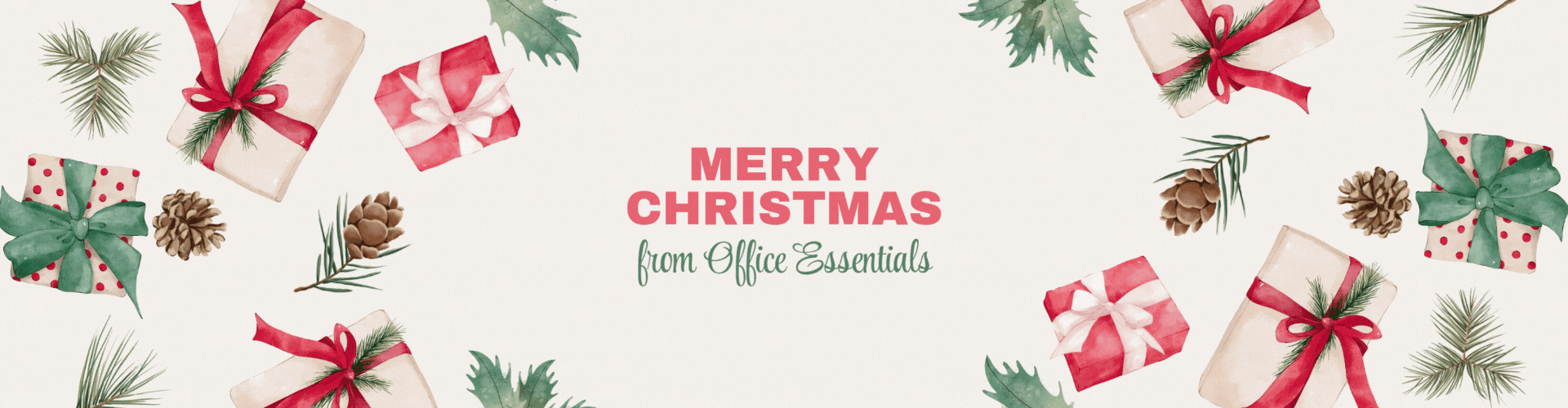 Office Essentials logo with snow